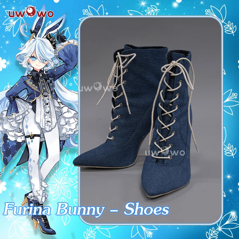 LAST BATCH UWOWO Furina Cosplay Shoes Genshin Impact Fanart Furina Cute Bunny Suit Cosplay Boots Footwear
