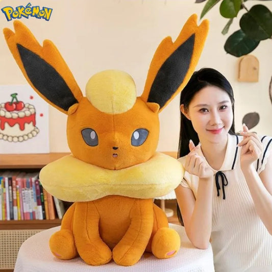45/60/80CM Pokemon Flareon Plushies Cartoon Anime Stuffed Kawaii Ornament Comfortable Soft Doll Children's Toys Peluche Gift