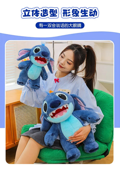Disney Lilo & Stitch Plush Toys Kawaii Anime Plushie Dolls Open Mouth Stitch Soft Pillows Stuffed 30-60cm Gifts for Childrens