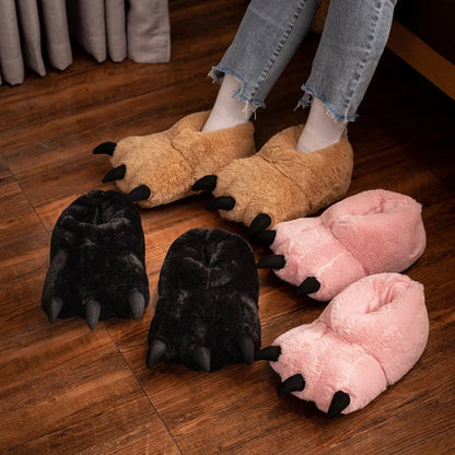 New Animal Claw Shoes For Adults, Warm And Casual Cute And Cute Plush Toys All Inclusive Flat Slippers Wholesale
