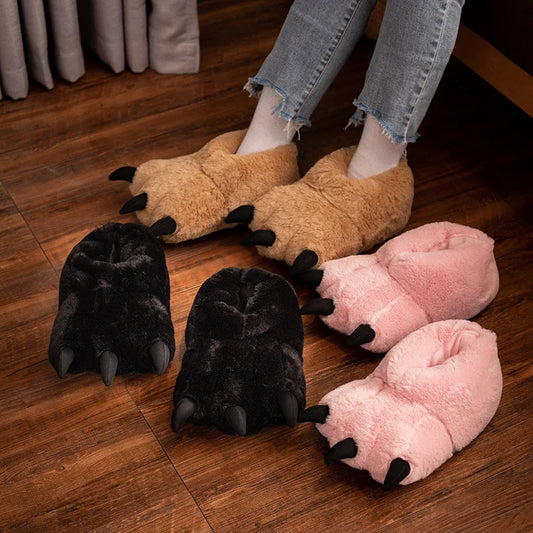 New Animal Claw Shoes For Adults, Warm And Casual Cute And Cute Plush Toys All Inclusive Flat Slippers Wholesale