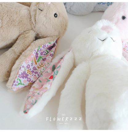 30cm Cartoon Floral Rabbit Plush Toy Pink White Bonnie Rabbit Stuffed Animal Doll Children's Room Decor Birthday Gift For Girl