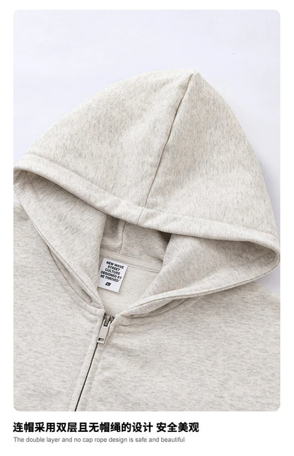 ZODF Trendy 2025 Heavy Weight 445gsm Zipper Hoodies For Man Unisex Casual Zip-up Hooded SweatShirts Coats HY1102