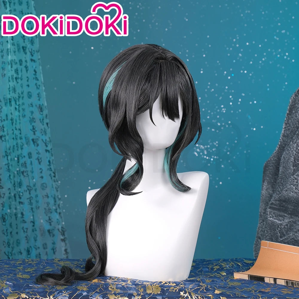 IN STOCK Ruan Mei Wig Game Honkai: Star Rail DokiDoki Cosplay Wig Women 75cm Black Long Hair Honkai Ruanmei Wig Free Wig Cap