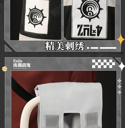 Anime Gachiakuta Enjin Cosplay Costume Wig Uniform Embroidery Earrings Badge Akuta Cleaners Halloween Party Women Men Role Play