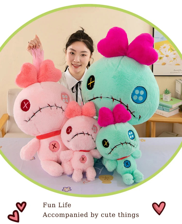 Disney Lilo & Stitch Scrump Plush Toys Anime Plushie Stich Dolls Kawaii Cartoon Pink Pillow Soft Stuffed Gift Children Christmas
