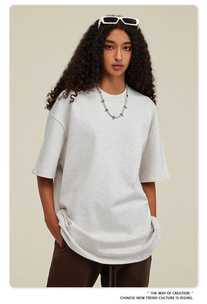 ZODF 2025 Heavy-Weight 425gsm 100% Cotton T-Shirts For Men Unisex Summer Oversized O-Neck Basic Solid T Shirt Brand Tees HY0485