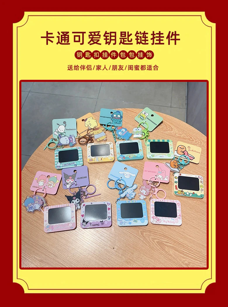 Genuine Sanrio Hello Kitty Kuromi Melody Pachacoo Cinnamoroll Hangyodon Gudetama Writ Boar Graffiti Toy Keychain Birthday Gift