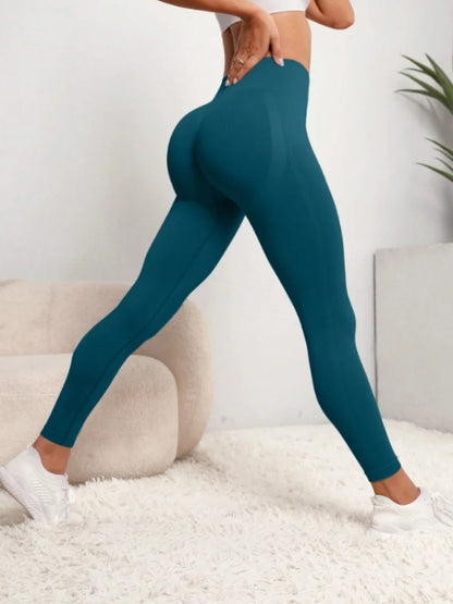 Women Seamless High Waist Gym Leggings Yoga Stretchy Fitness Sports Activewear Pants - Duck Blue / S