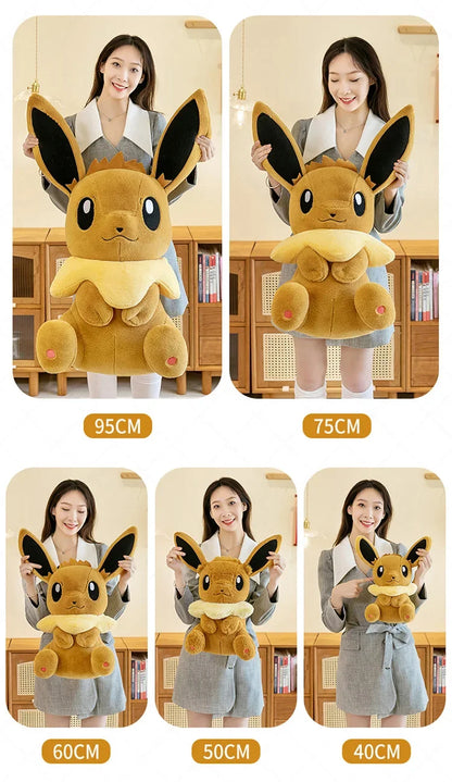 50/60/75CM Pokemon Eevee Plushies Cartoon Anime Kawaii Big Size Ornament Peluche Children Toy Stuffed Comfortable Soft Doll Gift
