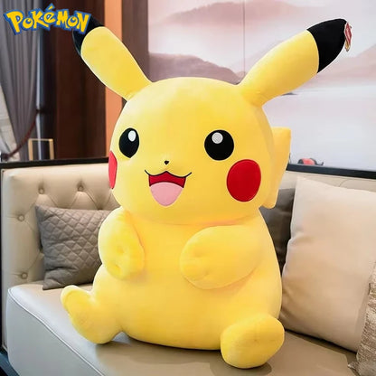 30/40/50/60CM Pokemon Smiling Pikachu Plushies Cartoon Anime Stuffed Kawaii Ornament Comfortable Soft Doll Children Toy Gift