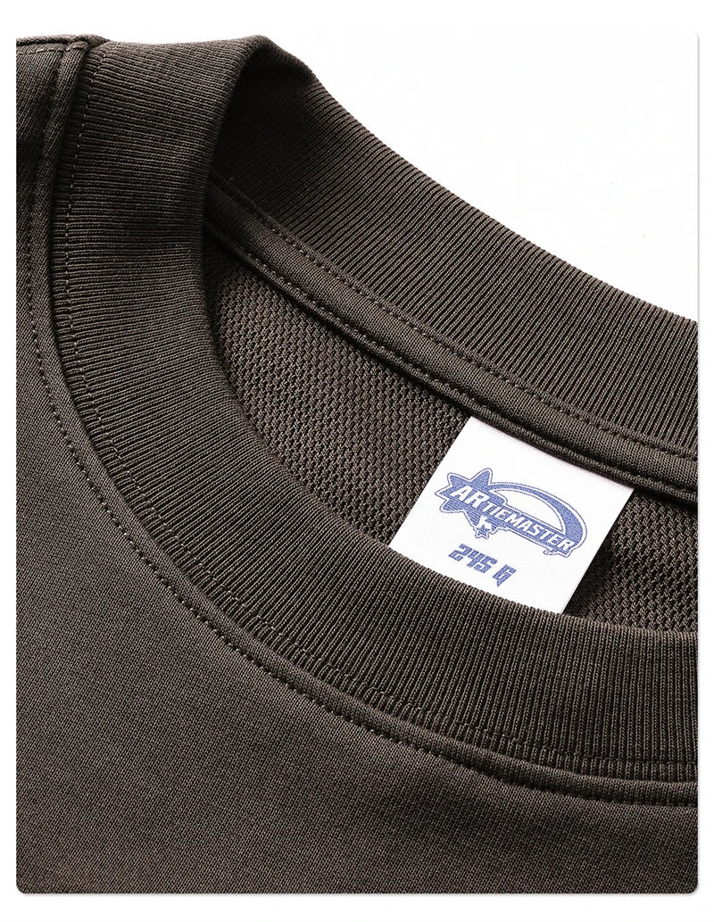 ZODF Trendy Autumn Full Sleeve 245gsm T-Shirts For Men Unisex Loose Solid Quick Dry Antibacterial T Shirt Brand Tees HY1162