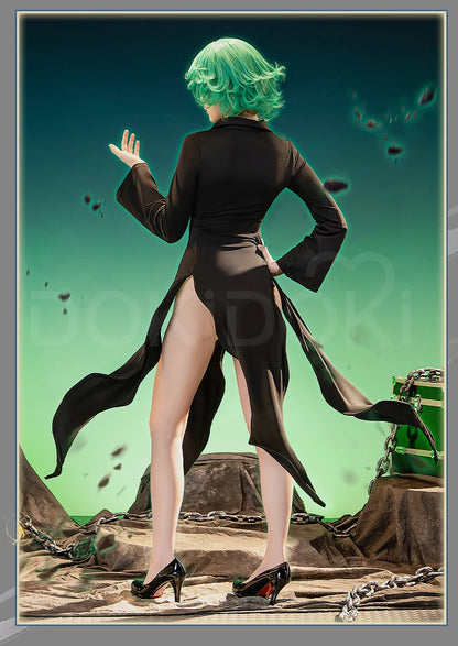 IN STOCK Terrible Tornado Tatsumaki Cosplay Costume Anime DokiDoki-R Women Halloween Cosplay Sexy Dress Plus Size