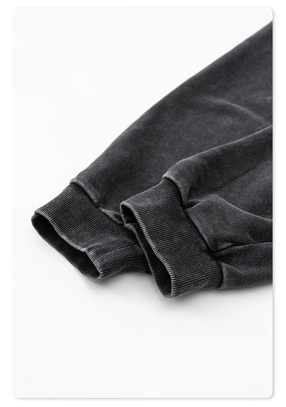 ZODF New Autumn Winter Men Washed 400gsm Sweatpant Unisex Loose Heavyweigh Cotton Sport Joggers Pants Streetwears HY0893