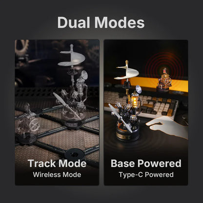 Robotime Rokr 3D Puzzle Da Vinci Helicopter Model Kit Mechanical DIY Building Set with Lights Motion PVC Engineering Model Toy