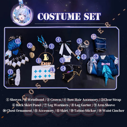 Honkai Star Rail Cerydra Cosplay Costume Wig Dress Uniform Crown Headwear Festival Halloween Party for Women Girls Carnival Prop