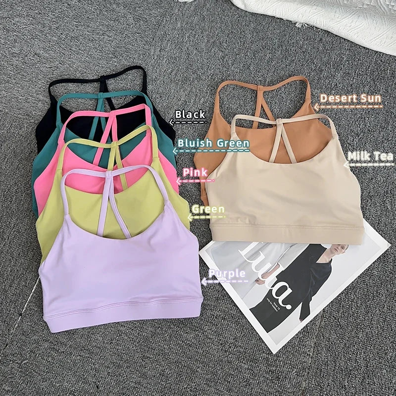 Women Fitness Sports Bra Top Sexy Beauty Back Shockproof Quick-Dry Gym Crop for Running Pilates Yoga