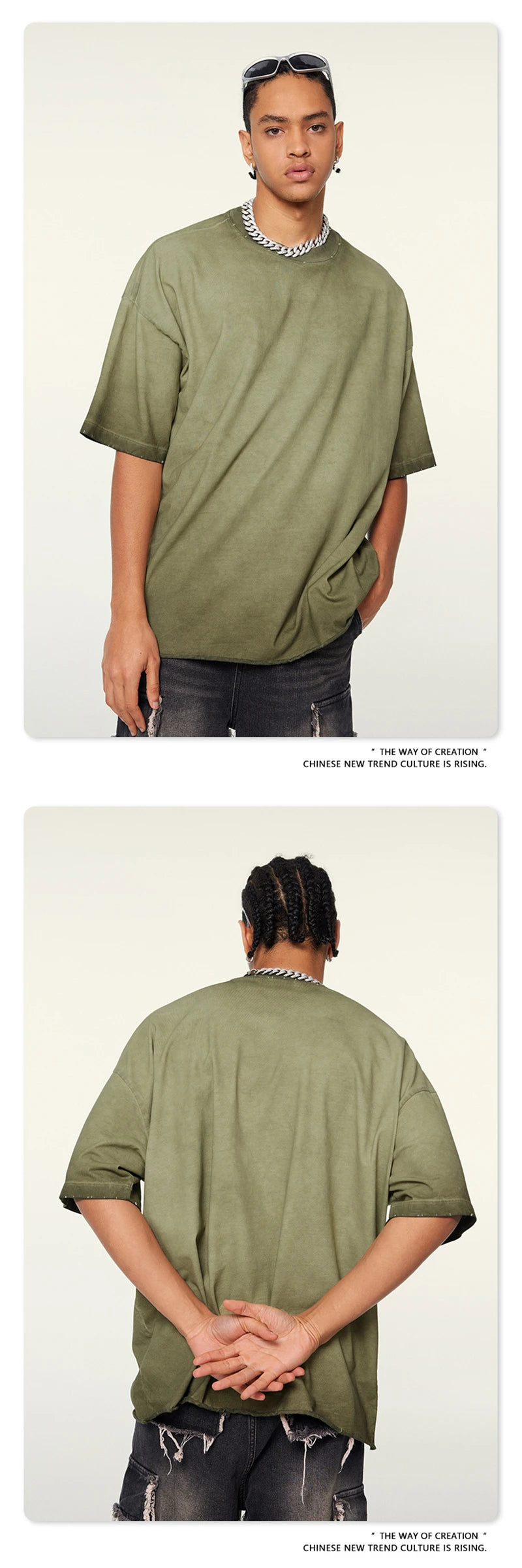 ZODF Fashion 2024 250gsm Washed Distressed T-Shirts For Men Unisex Women Retro Cotton Relax Fit T Shirt Brand Tees HY0838