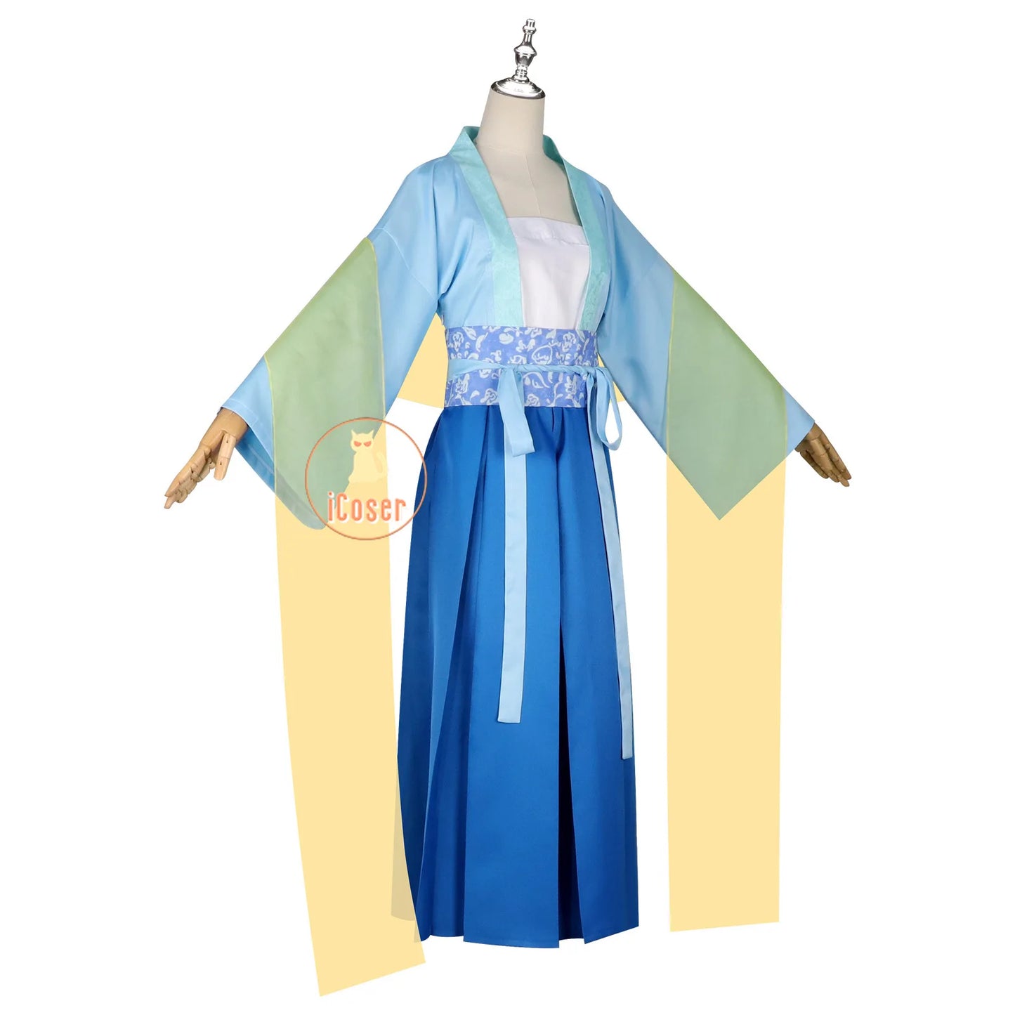 Anime The Apothecary Diaries Maomao Cosplay Costume Wig Blue Dress Hanfu Hunting Outfit Halloween Party for Women Girls iCoser