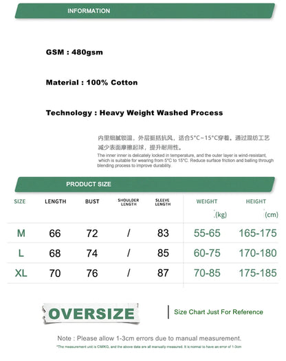 ZODF Heavy Wieght 480gsm Washed Cotton Boxy Zipper Hoodies For Man Unisex Retro Patchwork Off Shoulder Hooded Coats HY1152