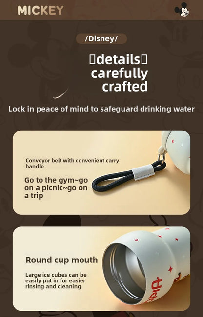 Anime Figure Stitch Coffee Mug Student Thermos Mug 350ml Thermos Cup Mickey Nick Judy Thermal Water Bottle Vacuum Flasks Gift