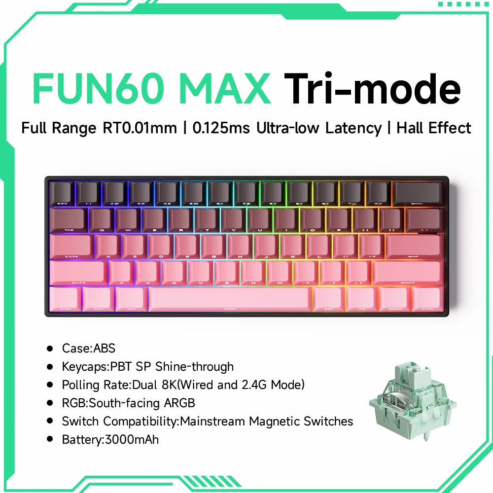 Akko MonsGeek FUN68 & FUN60 PRO&MAX HE Magnetic 60% 65% Gaming Keyboards Rapid Trigger 8K Custom Keyboard for Esports