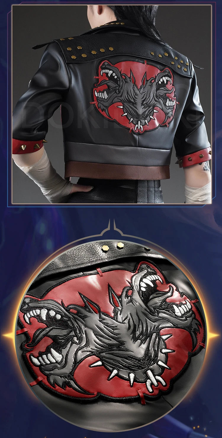 IN STOCK Vii Cosplay Costume Game Cosplay【S-3XL】DokiDoki-SR Women Suit Costume Cosplay Coat Black Suit Vii Tattoo Plus Size