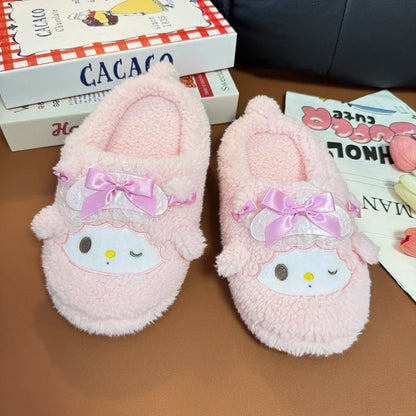 Cartoon My Sweet Piano Slippers Comfortable Japanese Style Plush Shoes Home Cotton Shoes Girl Woman Non-slip Flat Autumn Winter