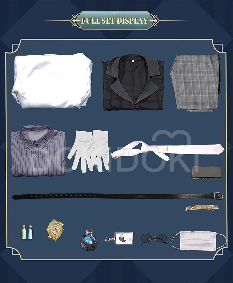 Gatto Embalmer Cosplay Costume Game Identity V【XS-2XL】DokiDoki-R Undertaker Aesop Carl Gatto Cosplay Men Costume Plus Size