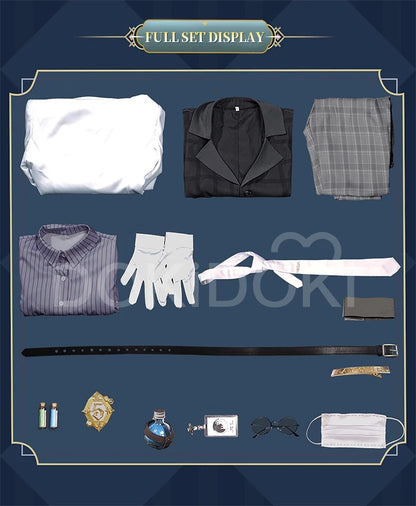 Gatto Embalmer Cosplay Costume Game Identity V【XS-2XL】DokiDoki-R Undertaker Aesop Carl Gatto Cosplay Men Costume Plus Size