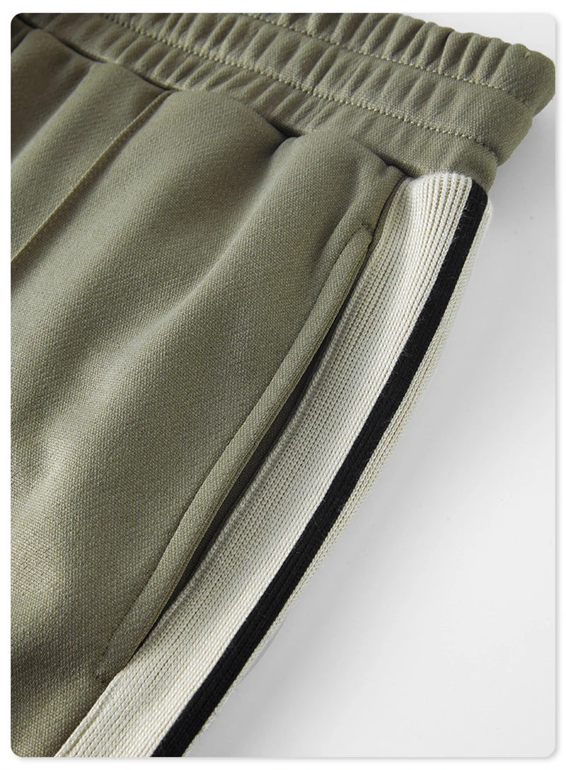 ZODF Spring Summer 275GSM Basic Side Webbing Trousers For Men Unisex American Retro Casual Sports Straight Pants HY0540