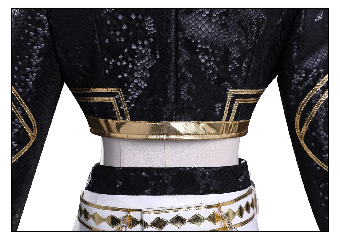 KPop Demon Hunters Zoey Cosplay Costume Black Gold Skirt Huntrix Golden Outfit Earrings Headwear Halloween Party for Women Girls