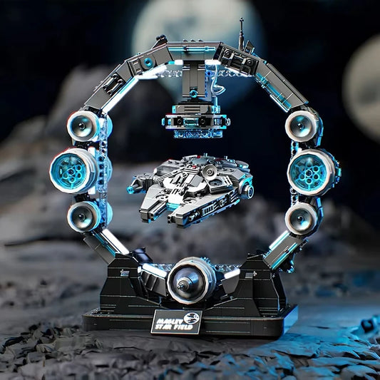 Hovering Millennium Falcon Building Blocks, Star War Falcon Spaceship MOC Bricks Toys, Magnetic Levitation Model Gift for Adults