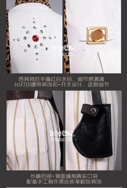 Identity V Prospector Cosplay Costume Wig Norton Campbell Uniform Hat Glasses Gambler in The Spotlight Halloween Women Men Props