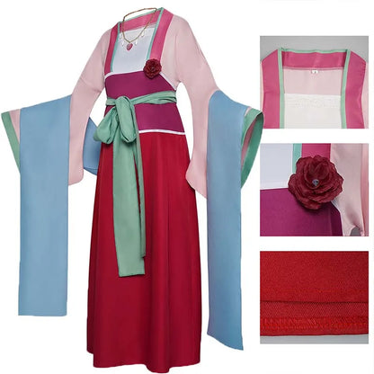 Maomao Anime Apothecary Diaries Pink Kimono Set Polyester Elastane