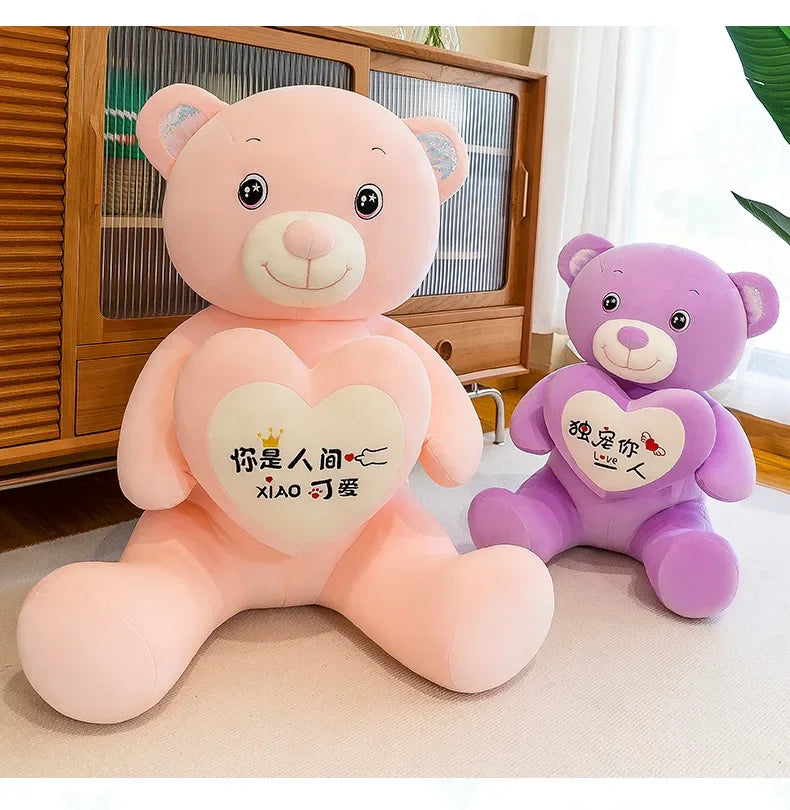 Soft Plush Doll for Children Girlfriend and Wife Heart Little Bear Stuffed Animal Bear Plush Toys Women Valentines Day Gift