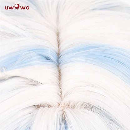UWOWO Furina Cosplay Wig Game Genshin Impact Furina Fontaine Cospaly Wig Light Blue And Silver Long Hair