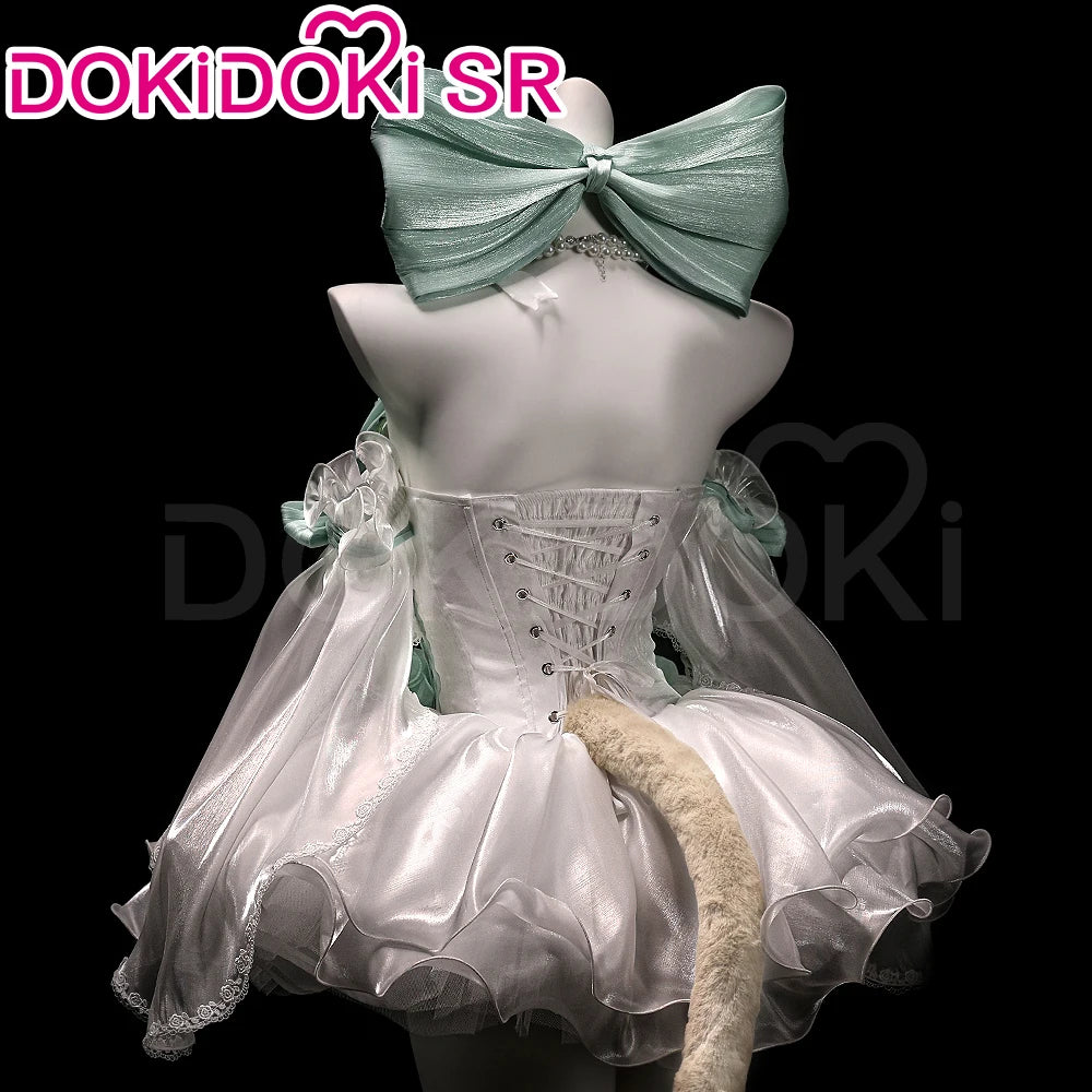 IN STOCK Lynette Doujin Cosplay Costume Game Genshin Impact DokiDoki-SR Angel's Courtyard White Dress Ballet Cute Fontaine