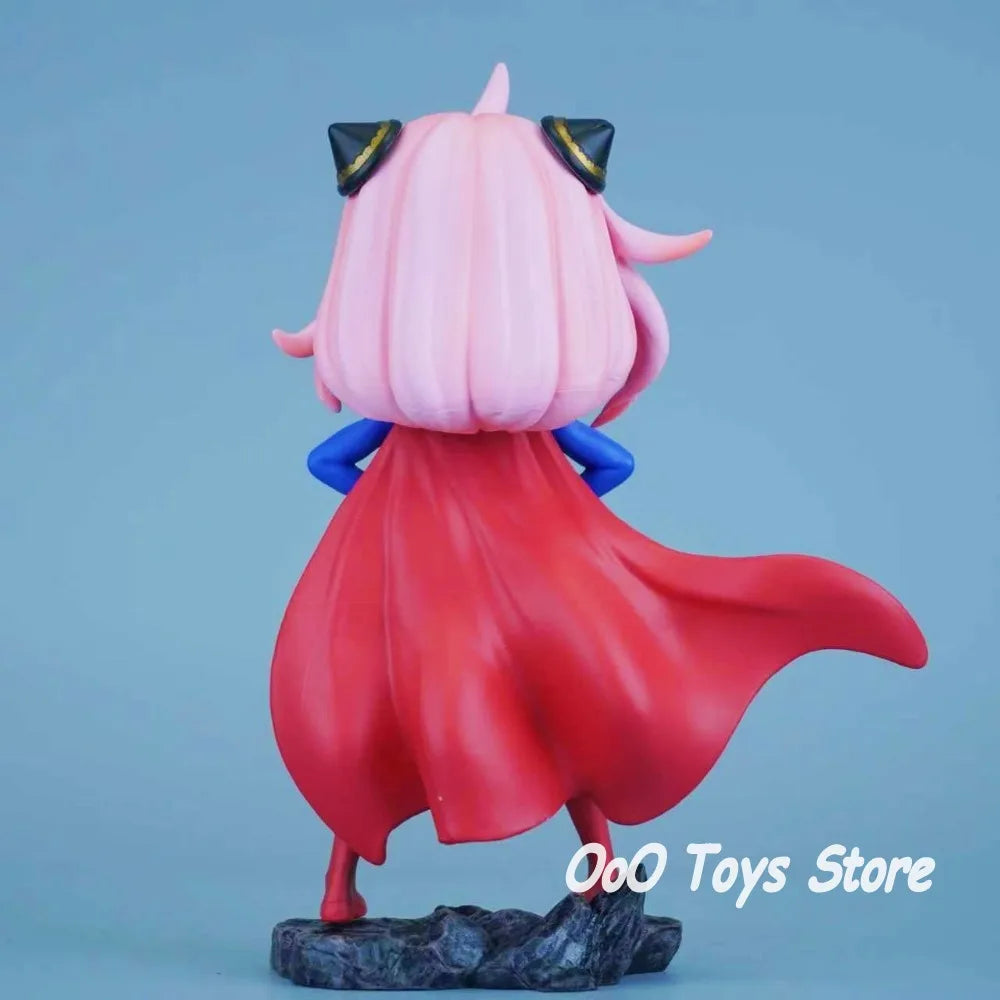 17.5cm Anime SPY FAMILY Anya Forger Cosplay Superman PVC Action Figure Statue Model Toy Gift