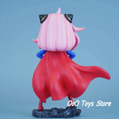 17.5cm Anime SPY FAMILY Anya Forger Cosplay Superman PVC Action Figure Statue Model Toy Gift