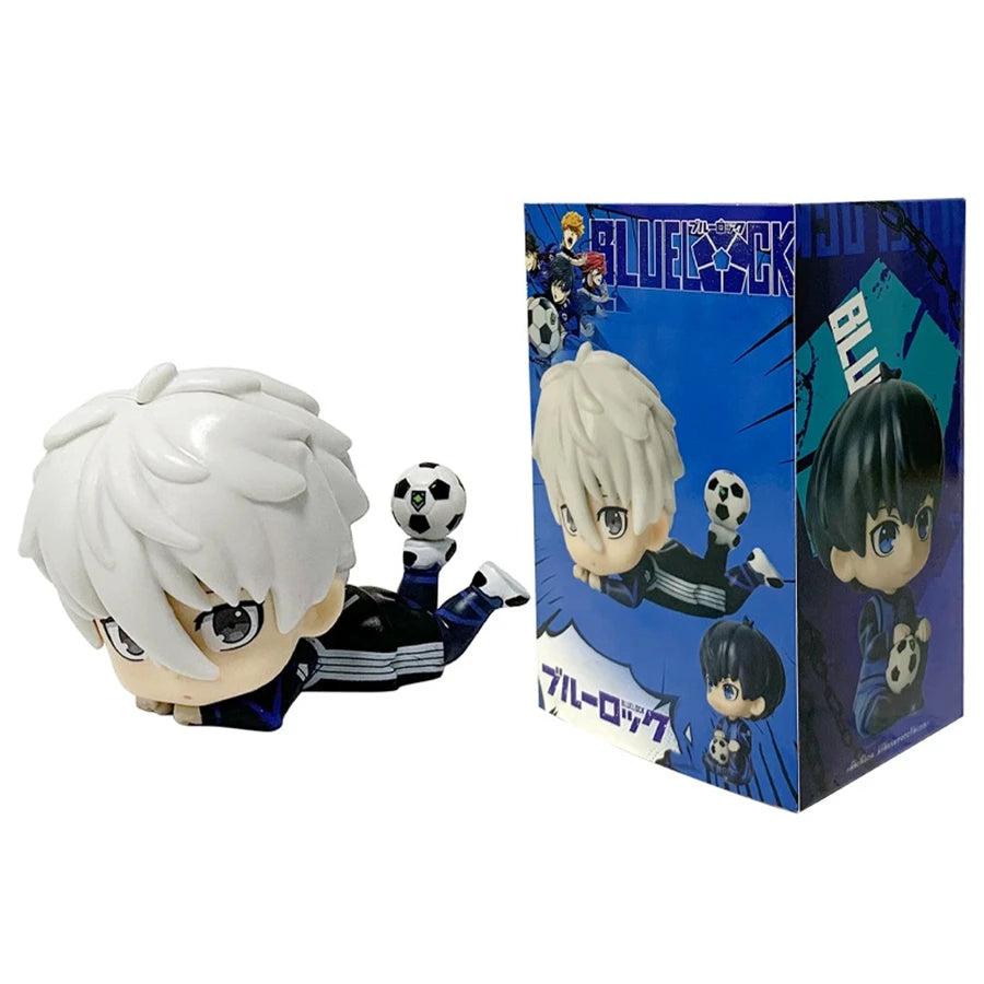 Blue Lock 9.5cm Q Version Nagi Seishirou PVC Anime Figure Kawaii Isagi Yoichi Collectible Model Toy - 6.5cm With Box