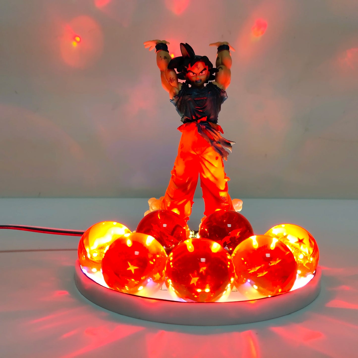 Dragon Ball Z Anime Figure Son GOKU Kaiouken Shenron Action Figurine Effection DIY LED Lamp Collection PVC Model Assembly Doll