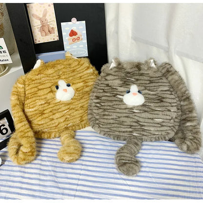Cute Cat Plush Crossbody Bag for Women's New Instagram Soft and Cute Furry Large Capacity High-end Sensory Communication Tote