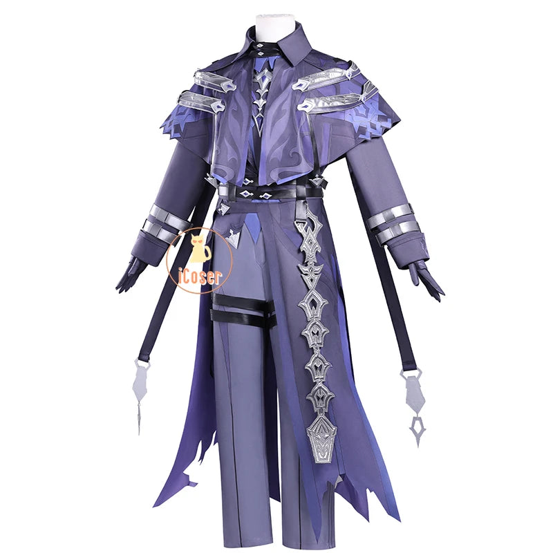 Genshin Impact Kyryll Chudomirovich Flins Cosplay Costume Wig Uniform Halloween Party for Women Men Carnival Role Play Outfit