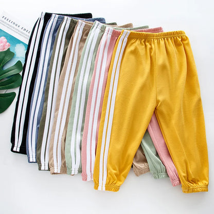 Boys Pants Girls Trousers Striped Boutique Spring Summer Fall Children Clothes Kids Pants Casual Toddler 3 to 4 5 6 7 8 9 Years