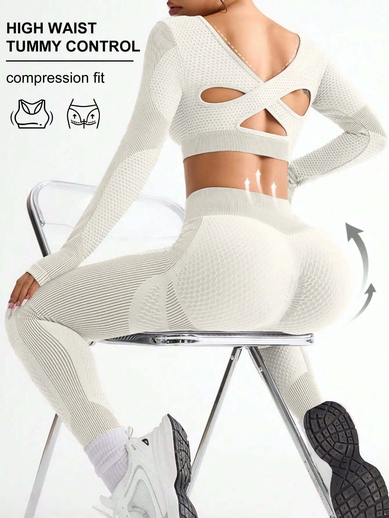 2pcs Women’s Seamless Breathable Sports Yoga Running Fitness Suit