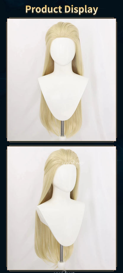 UWOWO Evelynn Wig Game  League of Legends/LOL Coven Evelynn Cosplay Wig Lace wig Lace hair Long Hair Yellow Hair 90CM New Style