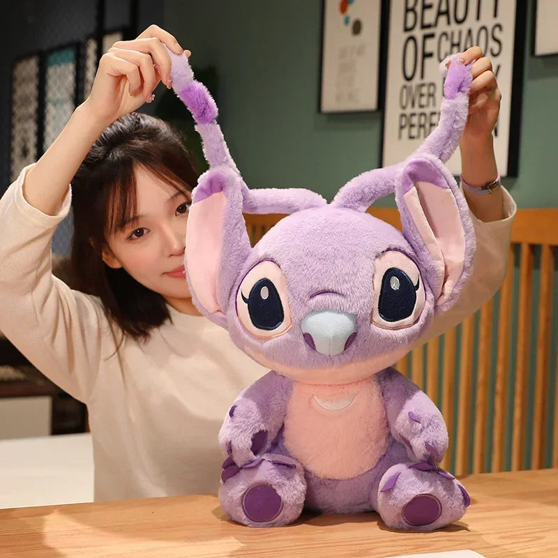 Cute Stitch Plush Toy Soft Lilo & Stitch Purple Angel Stuffed Anime Doll Cartoon Figure Alien Plushies Cuddly Pillow Gifts Girl