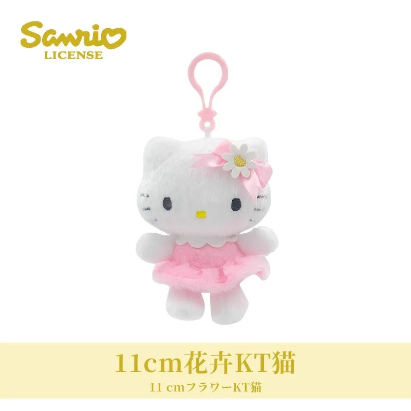 Genuine Sanrio Hello Kitty Cute Stuffed Keychain Car School bag Pendant Kids Plush Toy Keyring Plushier Strap Doll Birthday Gift