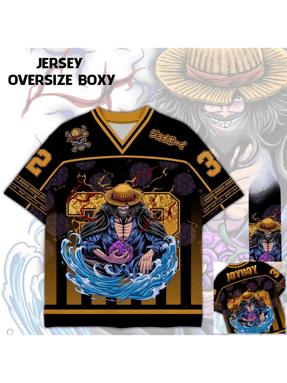 32 Jersey One Piece Joyboy Anime Mecha  Y2k Korean Style Baseball Hockey T-shirt Fashion Streetwear Anime Daily Unisex Tops Tees